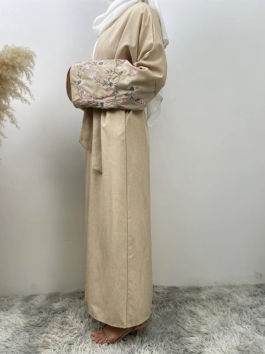 Ramadan Embroidery Black Abaya Dubai Luxury Kimono Islam Caftan Marocain Femme Robe Turkey Kaftan Muslim For Women Cardigan