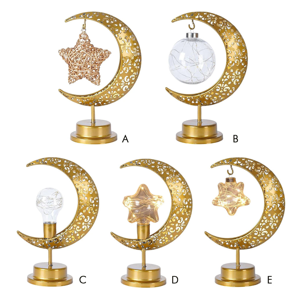 Ramadan Desk Lamp Led Moon Lamp Decoration for Home Metal Ramadan Kareem Light Decoration Eid Mubarak Muslim Eid Al Adha Gifts