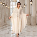 Eid Muslim Dress for Women Bat Sleeve Abaya Luxury Diamond Flower Party Dresses 2025 New Kaftan Cardigan Chiffon Long Robe Lady