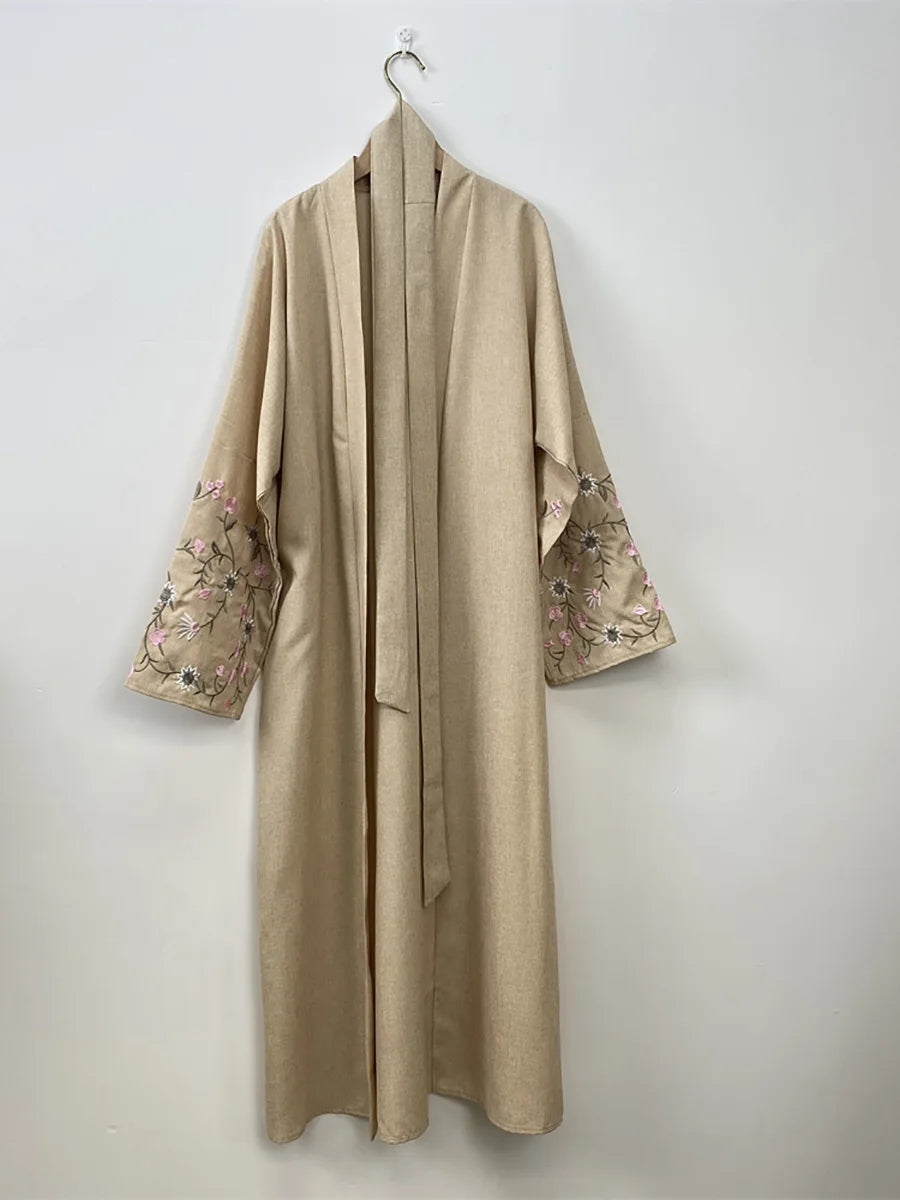 Ramadan Embroidery Black Abaya Dubai Luxury Kimono Islam Caftan Marocain Femme Robe Turkey Kaftan Muslim For Women Cardigan