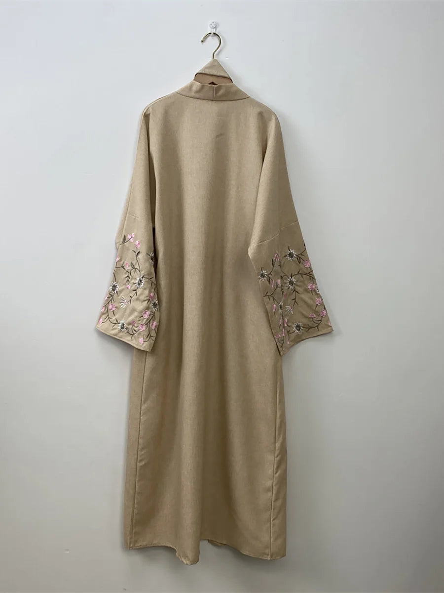 Ramadan Embroidery Black Abaya Dubai Luxury Kimono Islam Caftan Marocain Femme Robe Turkey Kaftan Muslim For Women Cardigan