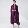 Elegant Pleated Abaya for Women, Long Open Front Islamic Clothing, Customizable Muslim Outerwear Robe for Formal & Casual