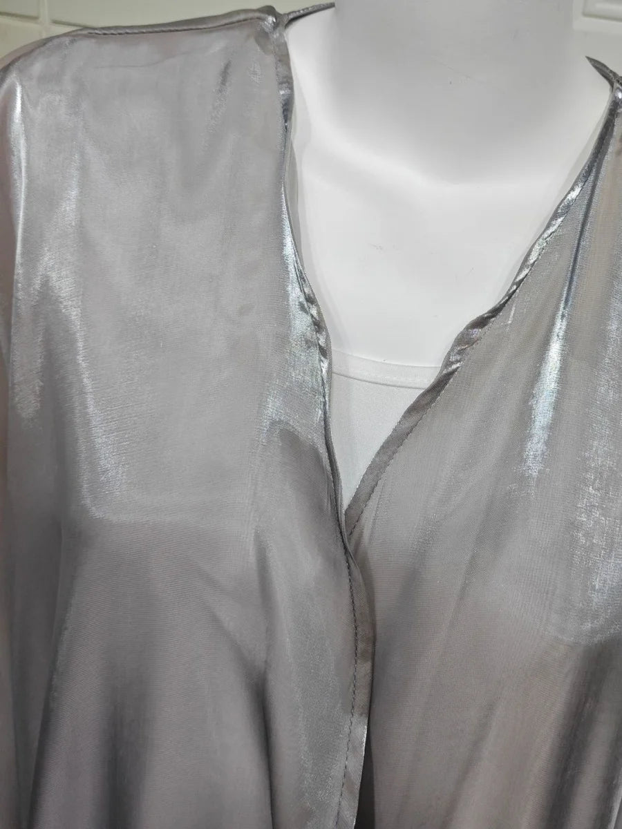 Siskakia New Dubai Mesh Batwing Sleeve Open Kaftans Hijab included Abaya Women's Clothing From Turkey 2025