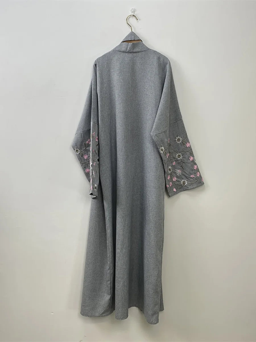 Ramadan Embroidery Black Abaya Dubai Luxury Kimono Islam Caftan Marocain Femme Robe Turkey Kaftan Muslim For Women Cardigan
