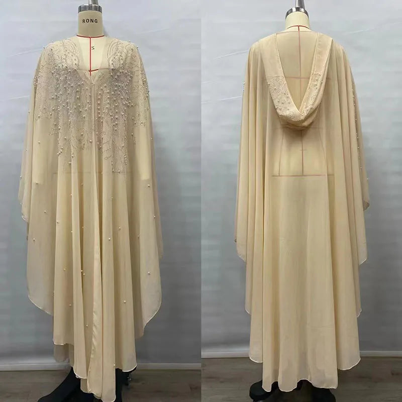 Eid Muslim Dress for Women Bat Sleeve Abaya Luxury Diamond Flower Party Dresses 2025 New Kaftan Cardigan Chiffon Long Robe Lady