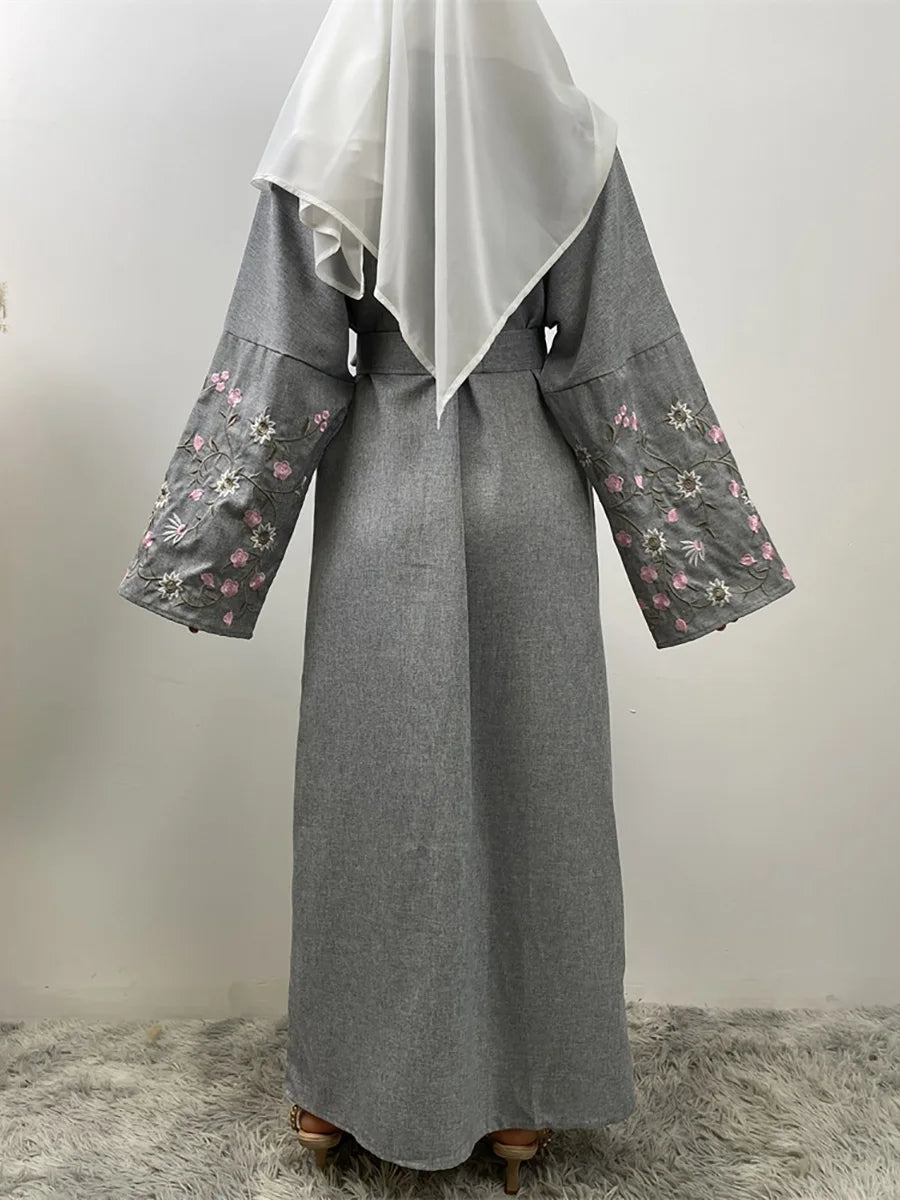 Ramadan Embroidery Black Abaya Dubai Luxury Kimono Islam Caftan Marocain Femme Robe Turkey Kaftan Muslim For Women Cardigan