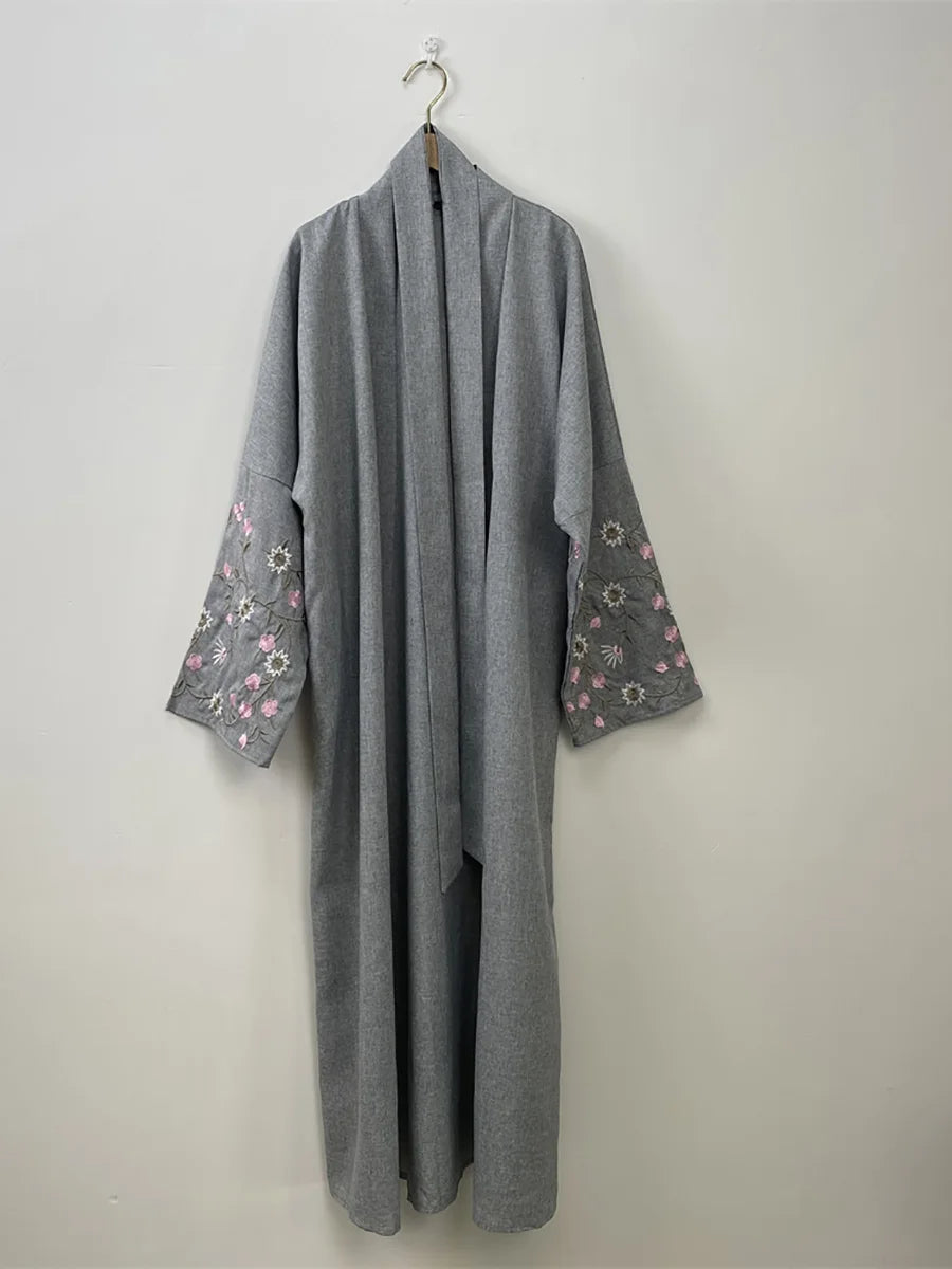 Ramadan Embroidery Black Abaya Dubai Luxury Kimono Islam Caftan Marocain Femme Robe Turkey Kaftan Muslim For Women Cardigan