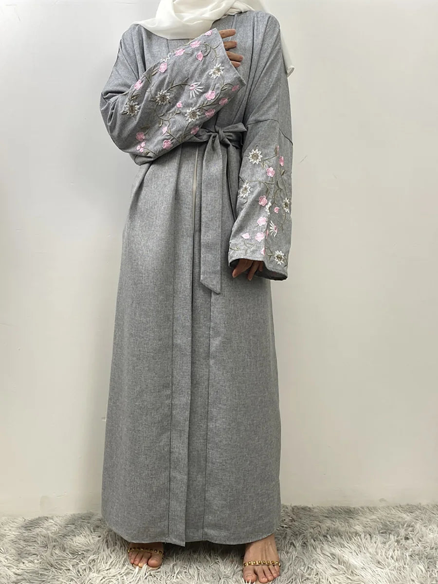 Ramadan Embroidery Black Abaya Dubai Luxury Kimono Islam Caftan Marocain Femme Robe Turkey Kaftan Muslim For Women Cardigan