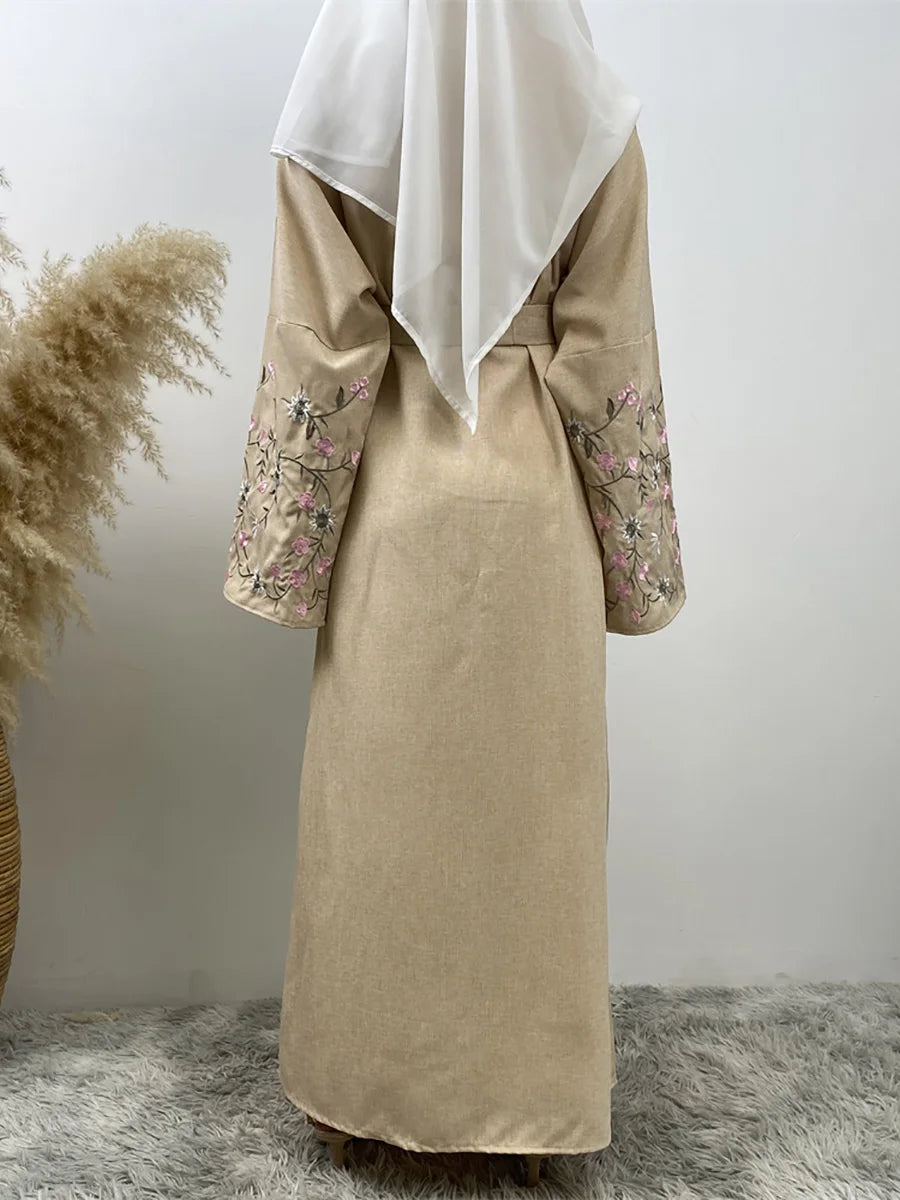 Ramadan Embroidery Black Abaya Dubai Luxury Kimono Islam Caftan Marocain Femme Robe Turkey Kaftan Muslim For Women Cardigan