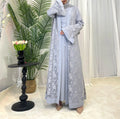 Lace two-piece outfit lace abaya inner dress and cardigan, nida abaya muslim dres