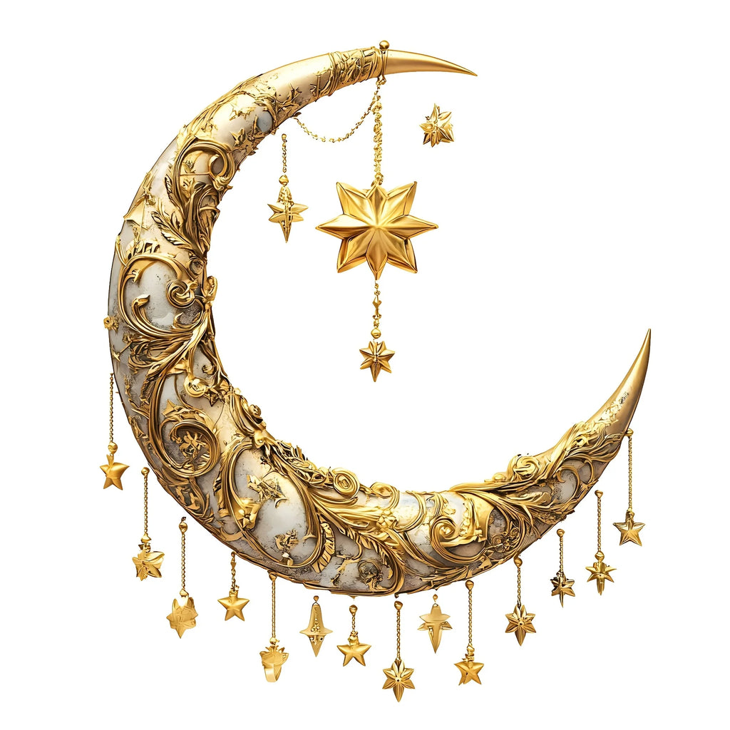Elegant Ramadan Wall Decor - 1-Piece Relief Moon and Star Hanging Ornament Perfect for Bedrooms and Dining Rooms