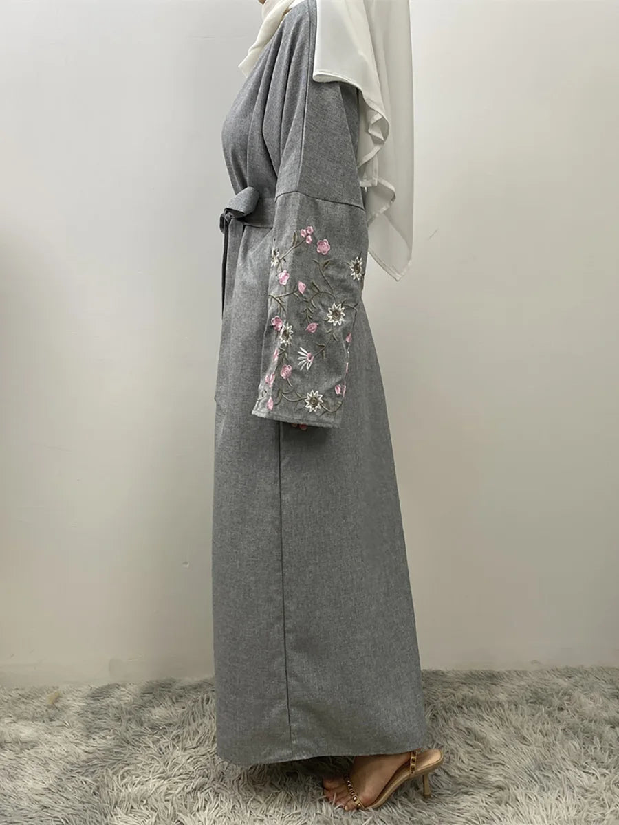 Ramadan Embroidery Black Abaya Dubai Luxury Kimono Islam Caftan Marocain Femme Robe Turkey Kaftan Muslim For Women Cardigan