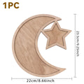 Ramadan Wooden Moon Star Tray Dessert Snack Plate Islamic Muslim Holiday Decoration For Home Decor Birthday Party Festival Celeb