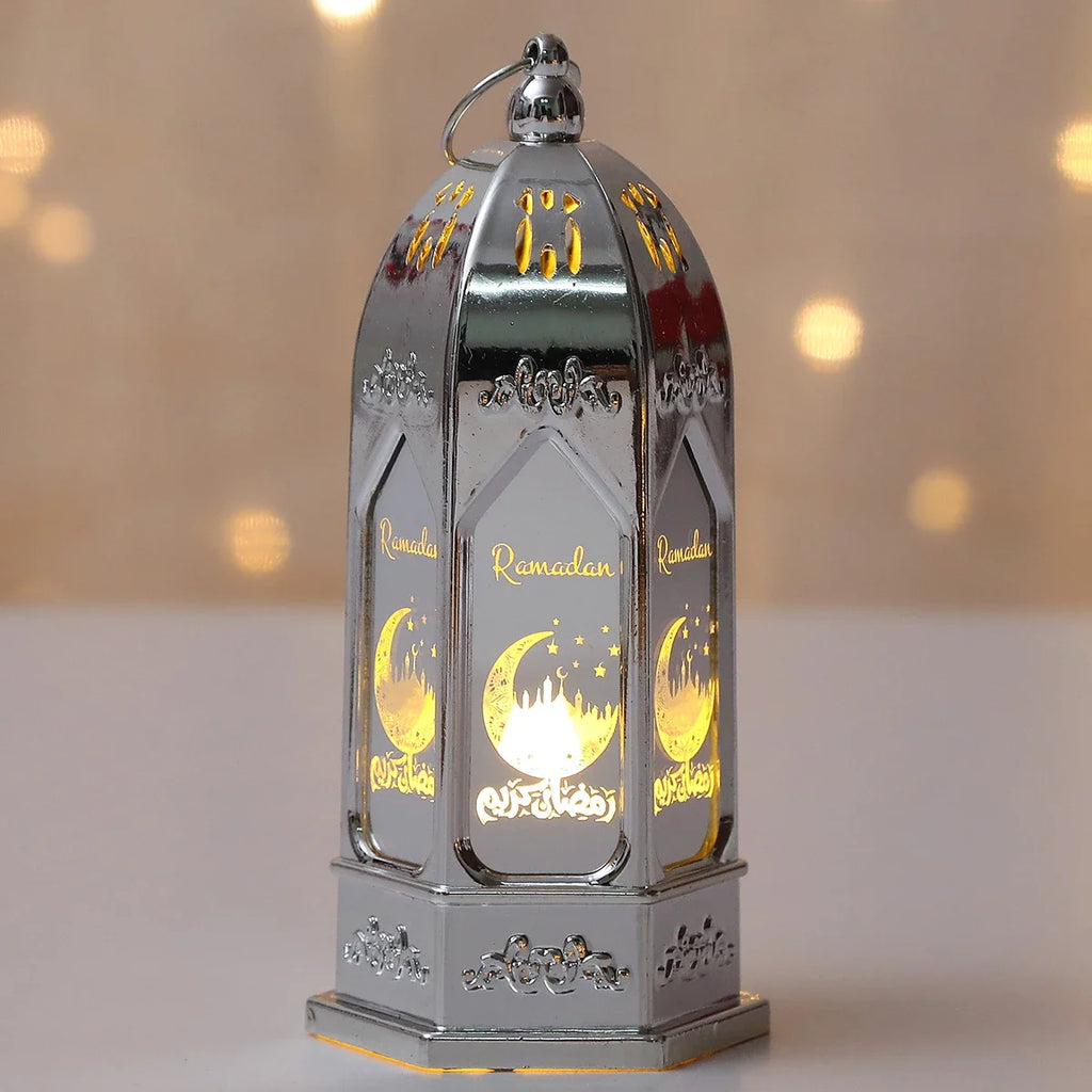 Muslim Ramadan Decor Lantern Ornament EID Mubarak Moon LED Candle Lamp Eid Al Adha Gift Gurbang Ramadan Decoration for Home