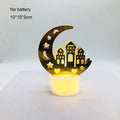 Ramadan Decoration Eid Mubarak Iron Candle LED Light Ornament Islam Muslim House Party Decoration Gift Not Include Battery